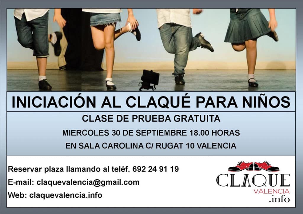Clases de prueba de Iniciación al Claqué para niños en Claque Valencia 2015-2016