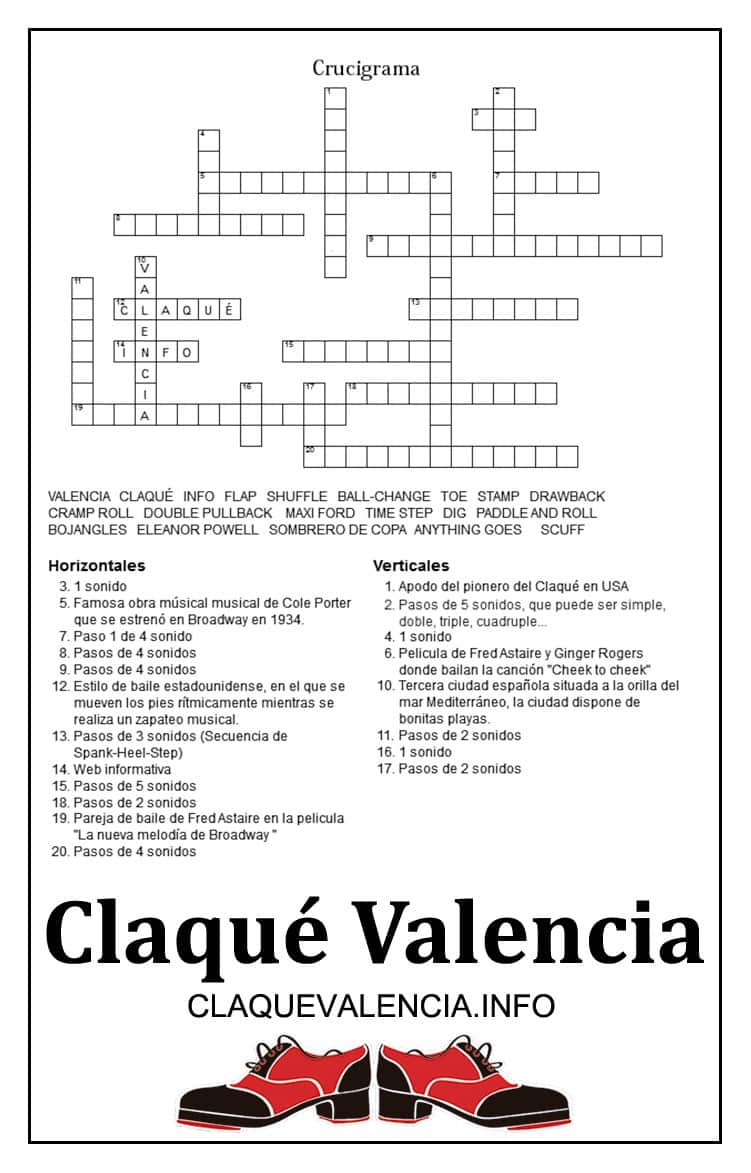 Claqué Valencia Quiz & Juegos (Sopa de Letras y Crucigrama)