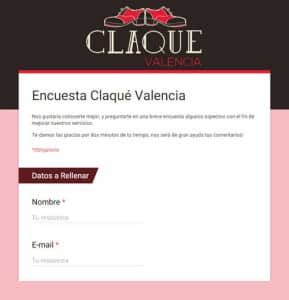 Encuesta Claqué Valencia nuevos visitantes 2016