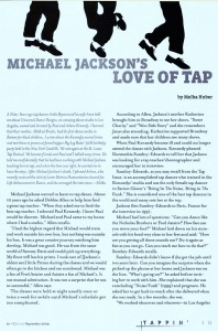 El amor de MICHAEL JACKSON por el Claqué. Por Melba Huber