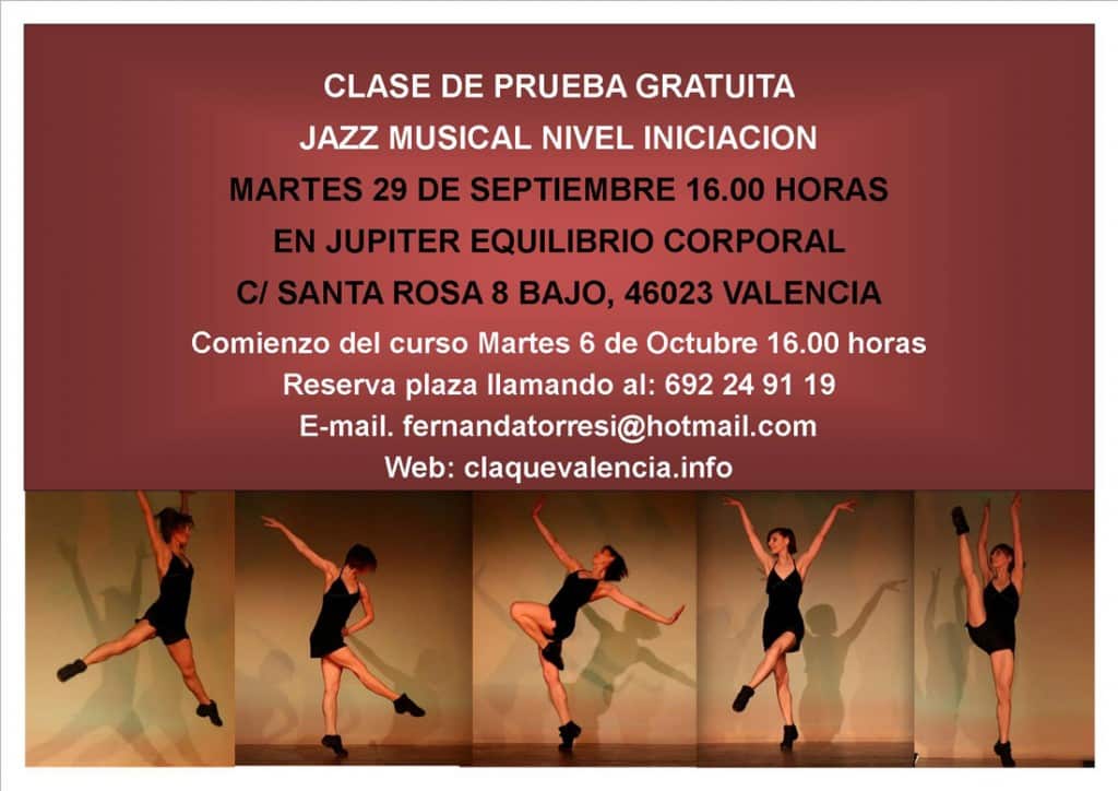 Clases de prueba de Jazz Musical nivel Iniciación en Claque Valencia 2015-2016